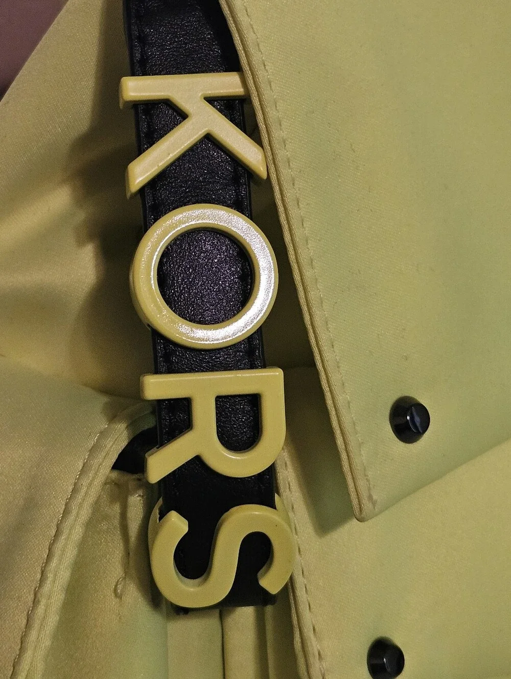 Michael Kors Olivia Neon Yellow Backpack with Black Stud Accents